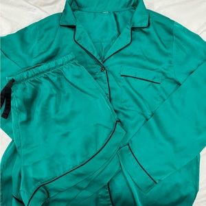 turquoise satin sleep set